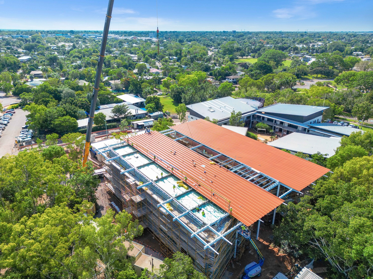 CDU's new Centre for Better Health Futures roof installation